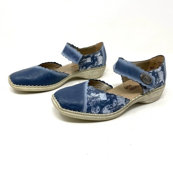 Rieker D1649 Doris leather sandals blue Combi - Picture 2 of 7